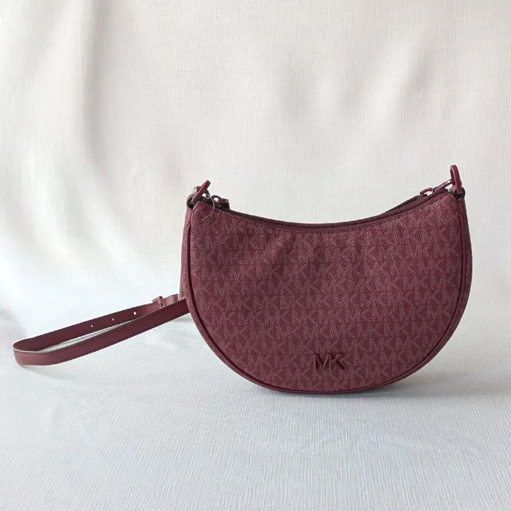 Michael Kors Kyla Small Signature Logo Convertible Pouchette in Mulberry NWT - Picture 3 of 11